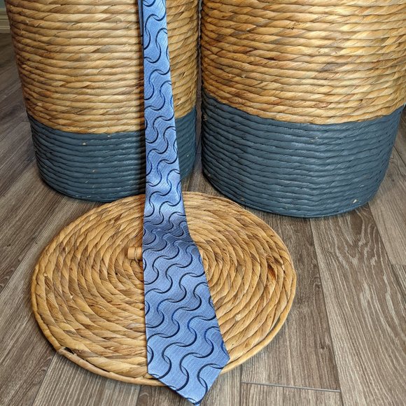 [2/$40] NWOT Men's - Silk Necktie - Blue waves - Picture 1 of 4
